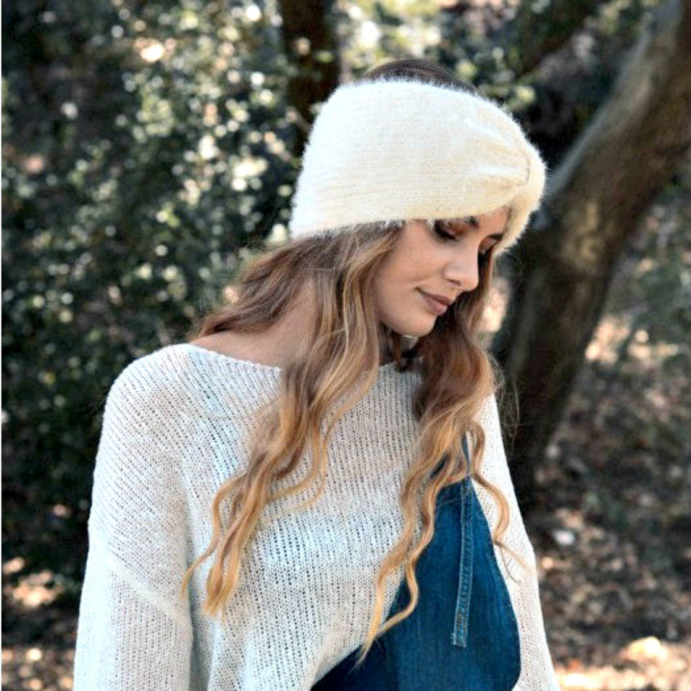 💲Sale 10/$15 ❤️  - Ultra Soft Mohair-like Bow Knot Headband Hat Turban in Cream